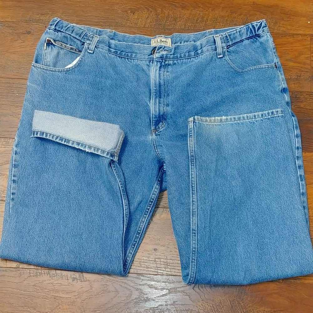 LL Bean (Comfort Waist) Jeans, Color-Blue, Size- W46*L32